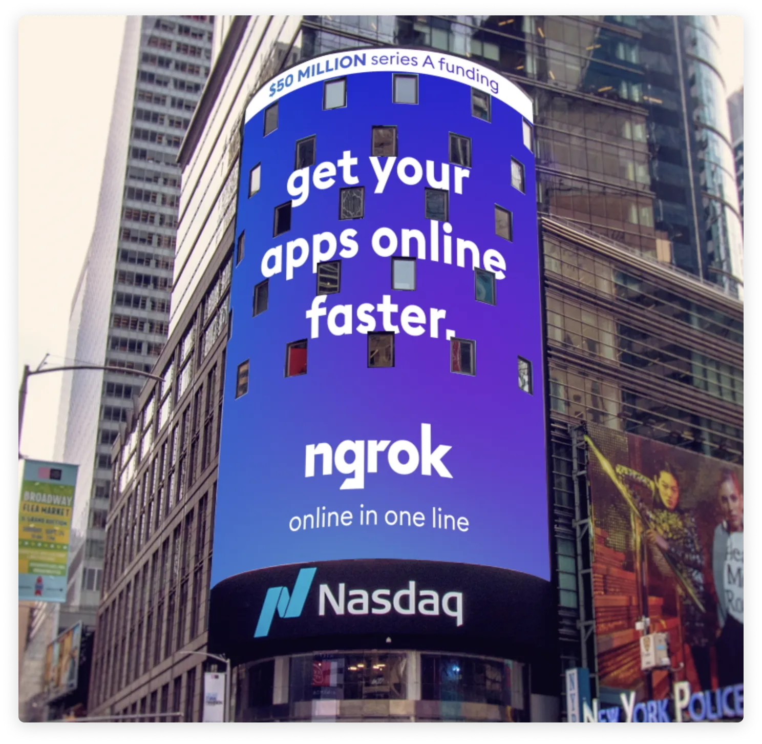 ngrok billboard in Times Square