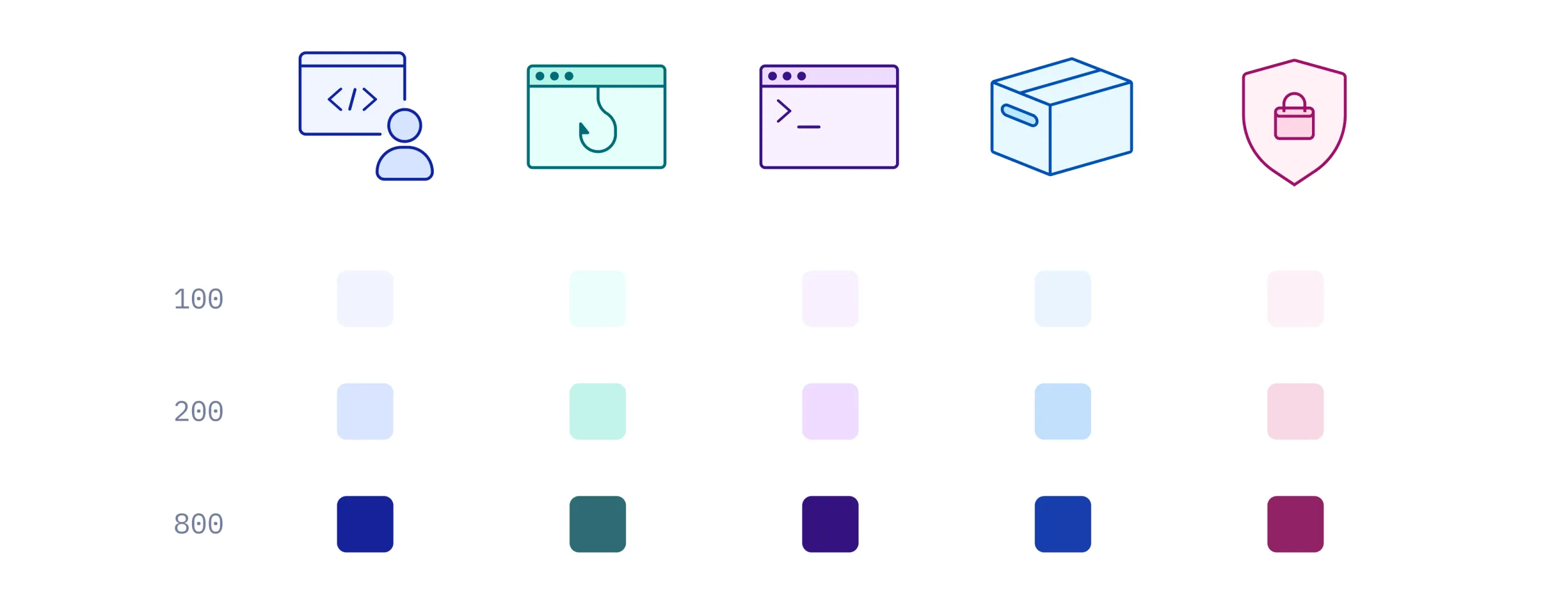 ngrok icons and color palette selection screenshot